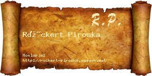 Rückert Piroska névjegykártya